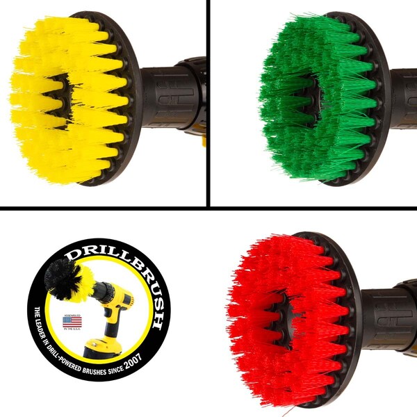 Cepillo de Taladro Drillbrush - Accesorios de Baño - Limpiador de Regadera - Cepillo Giratorio Grande - 5IN-S-GRY-H-DB