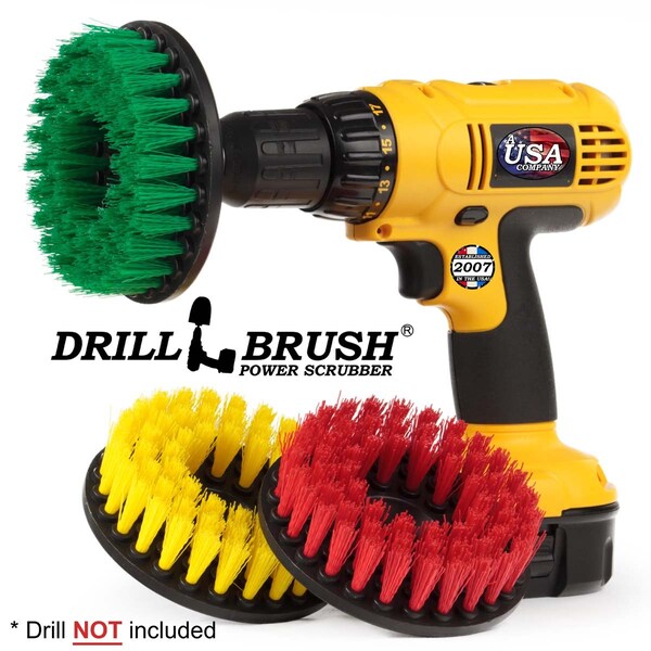 Cepillo de Taladro Drillbrush - Accesorios de Baño - Limpiador de Regadera - Cepillo Giratorio Grande - 5IN-S-GRY-H-DB