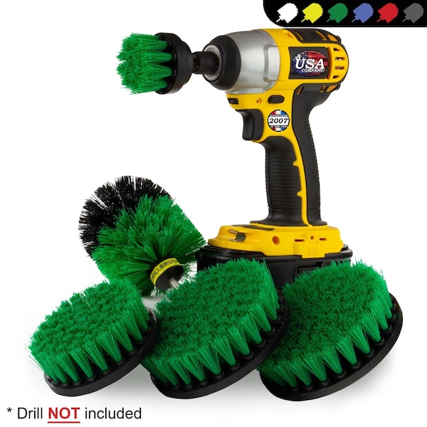Cepillo Eléctrico Power Scrubber de Useful Products 7 pulgadas de ancho 5 pulgadas de largo, Verde - G-S-5542O-QC-DB