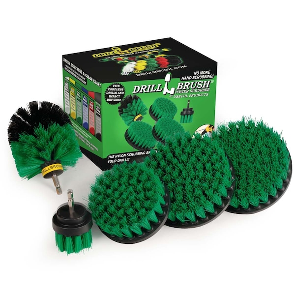 Cepillo Eléctrico Power Scrubber de Useful Products 7 pulgadas de ancho 5 pulgadas de largo, Verde - G-S-5542O-QC-DB