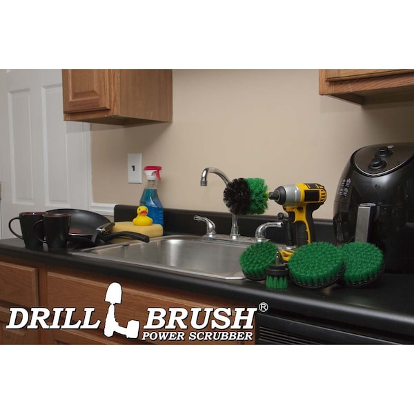 Cepillo Eléctrico Power Scrubber de Useful Products 7 pulgadas de ancho 5 pulgadas de largo, Verde - G-S-5542O-QC-DB