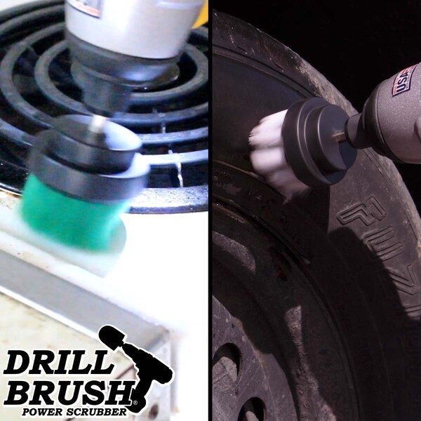 Cepillo de Taladro Power Scrubber de Useful Products 5 pulgadas de ancho 5 pulgadas de largo, Variedad - 2IN-S-GW-QC-DB