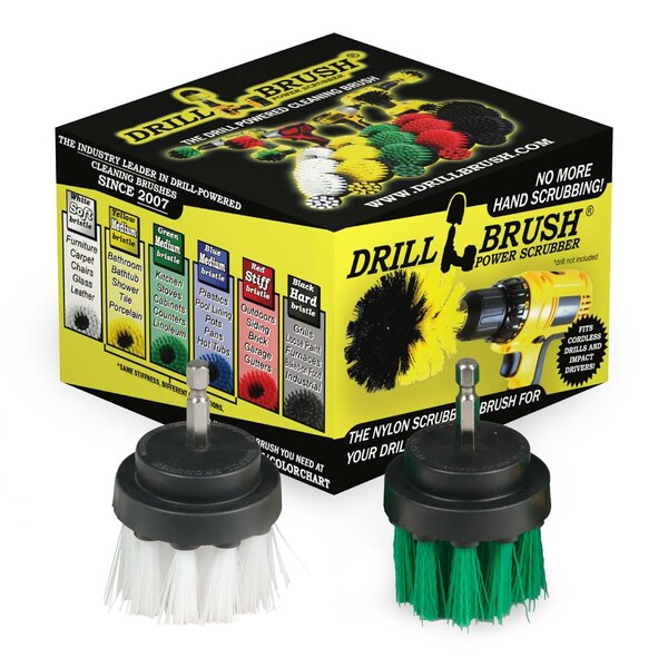 Cepillo de Taladro Power Scrubber de Useful Products 5 pulgadas de ancho 5 pulgadas de largo, Variedad - 2IN-S-GW-QC-DB