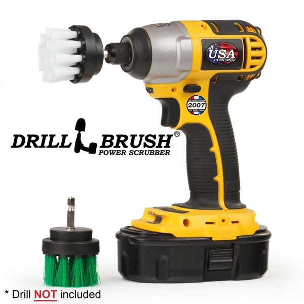 Cepillo de Taladro Power Scrubber de Useful Products 5 pulgadas de ancho 5 pulgadas de largo, Variedad - 2IN-S-GW-QC-DB