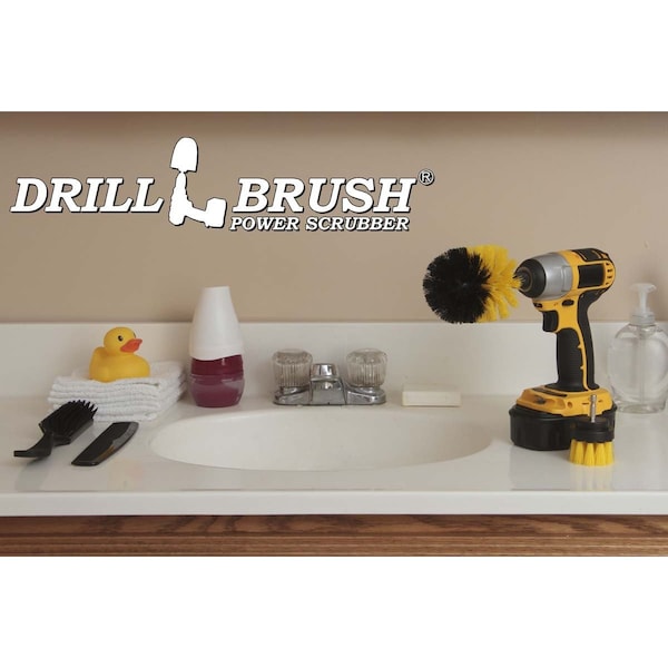Cepillo Eléctrico de Taladro Power Scrubber de Useful Products 5 en W 5 en L, Amarillo - Y-S-2O-QC-DB