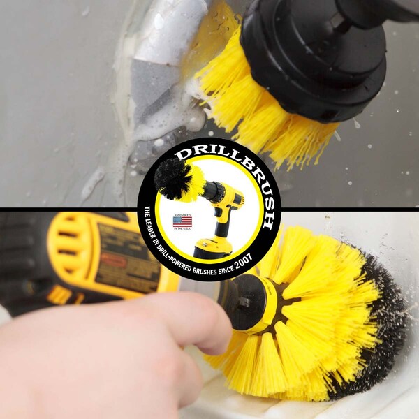Cepillo Eléctrico de Taladro Power Scrubber de Useful Products 5 en W 5 en L, Amarillo - Y-S-2O-QC-DB