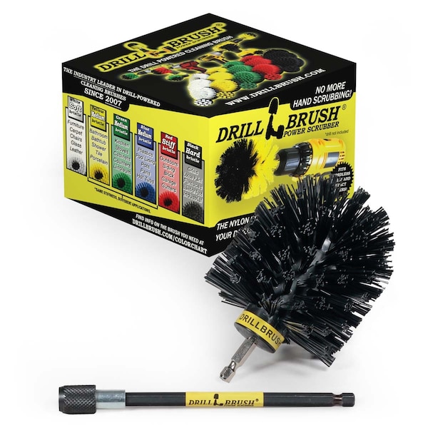 Drillbrush Outdoor - Parrilla - Accesorios para Parrilla - Cepillo para Parrilla - Parrilla de Gas - Electr - O-K-5X-QC-DB