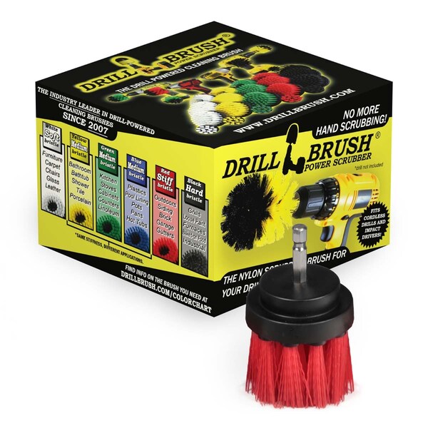 Cepillo Eléctrico para Taladro Drillbrush Power Scrubber - Cepillo Redondo Pequeño Rígido - Exterior - 2IN-L-R-QC-DB