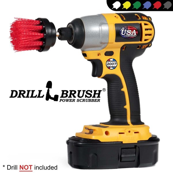 Cepillo Eléctrico para Taladro Drillbrush Power Scrubber - Cepillo Redondo Pequeño Rígido - Exterior - 2IN-L-R-QC-DB