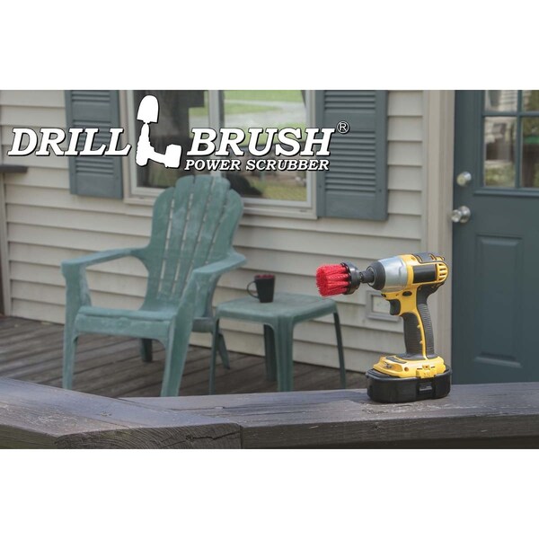 Cepillo Eléctrico para Taladro Drillbrush Power Scrubber - Cepillo Redondo Pequeño Rígido - Exterior - 2IN-L-R-QC-DB