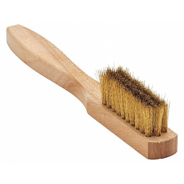 Brocha Tanis Brush, Rascador de Utilidad, Mango de Madera, Latón, Mango de 4-1/2 pulgadas de L, Cepillo de 1-1/2 pulgadas de L, Madera Dura - 00046
