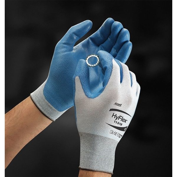 Guantes recubiertos resistentes a cortes Ansell, Nivel de corte A2, calibre 18, azules, (10) - 11-518V