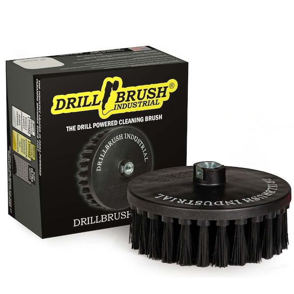 Cepillo de la marca Drillbrush para pulidor rotativo - Redondo 7 pulgadas Ultra rígido negro - 7IN-L-K-T-DB