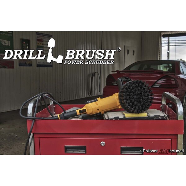 Cepillo de la marca Drillbrush para pulidor rotativo - Redondo 7 pulgadas Ultra rígido negro - 7IN-L-K-T-DB