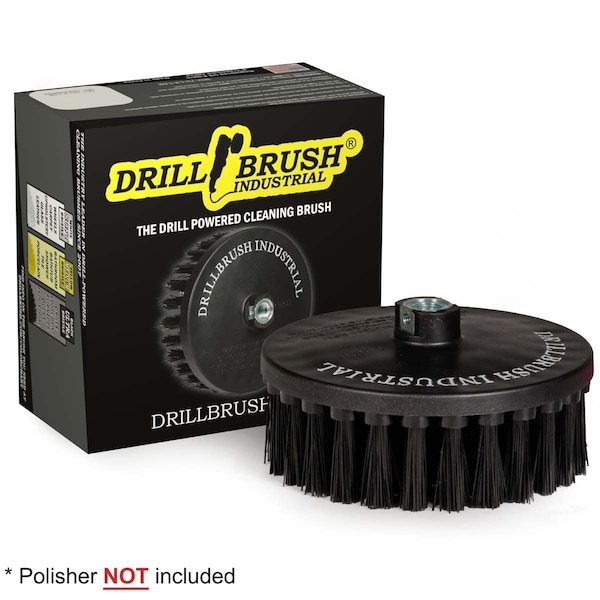 Cepillo de la marca Drillbrush para pulidor rotativo - Redondo 7 pulgadas Ultra rígido negro - 7IN-L-K-T-DB