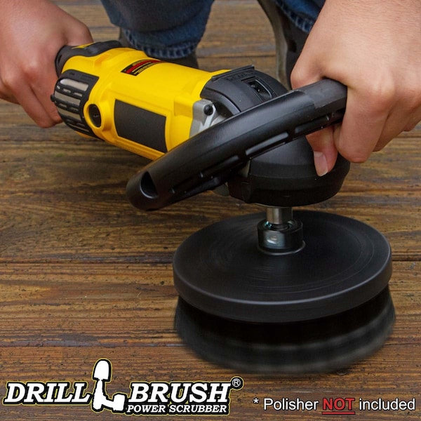 Cepillo de la marca Drillbrush para pulidor rotativo - Redondo 7 pulgadas Ultra rígido negro - 7IN-L-K-T-DB