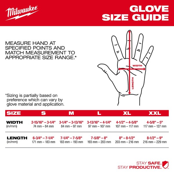 Guantes sumergidos resistentes al corte Milwaukee Tool, Nivel de corte A5, calibre 18, XL - 48-73-8753