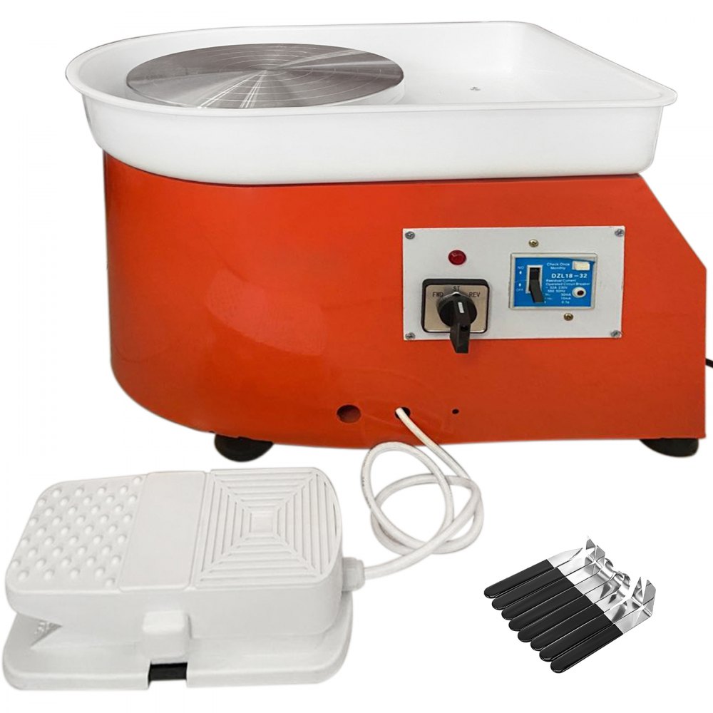 VEVOR Pottery Wheel 25cm Pottery Forming Machine with Sculpting Set Adjustable Feet Ceramic Pottery Wheel 280W Art Craft DIY Clay Tool for Ceramic Work Ceramics Clay - TYLPJJTTSJXPTJ001V1