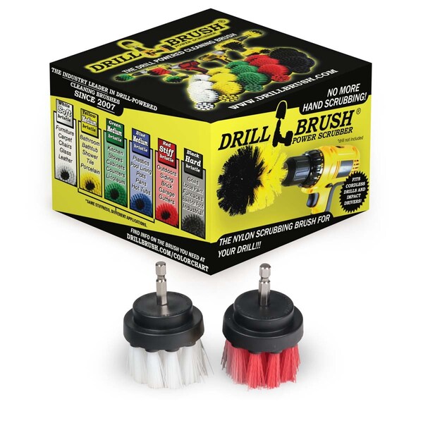 Cepillo Taladro Power Scrubber de Useful Products 5 pulgadas de ancho y 5 pulgadas de largo, Variedad - 2IN-S-RW-QC-DB