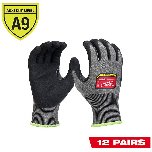 Guantes de inmersión de protección contra cortes de Milwaukee Tool, Nivel de corte A9, 18 ga, L (9) - 48-73-7032B
