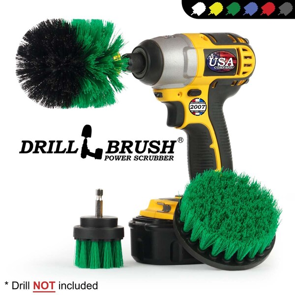 Cepillo Taladro Power Scrubber de Useful Products 5 pulgadas W 5 pulgadas L, verde - VERDE-ORIG-VERDE-2-4-LIM-CORTO
