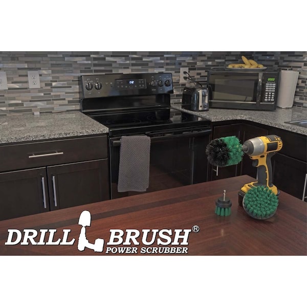 Cepillo Taladro Power Scrubber de Useful Products 5 pulgadas W 5 pulgadas L, verde - VERDE-ORIG-VERDE-2-4-LIM-CORTO