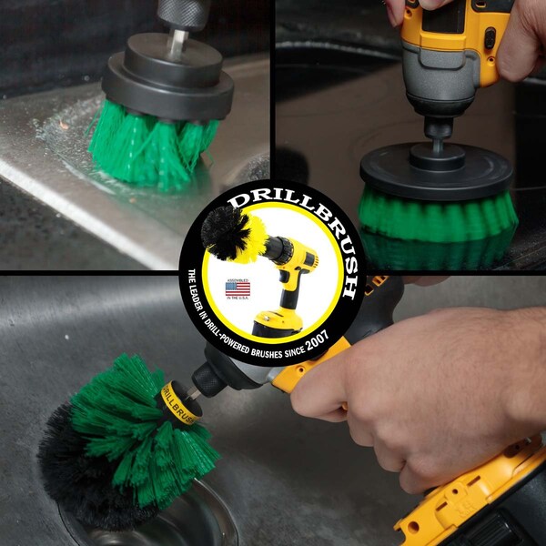 Cepillo Taladro Power Scrubber de Useful Products 5 pulgadas W 5 pulgadas L, verde - VERDE-ORIG-VERDE-2-4-LIM-CORTO