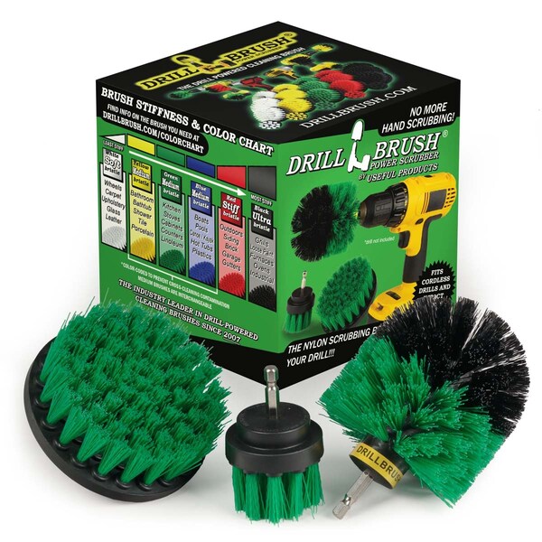 Cepillo Taladro Power Scrubber de Useful Products 5 pulgadas W 5 pulgadas L, verde - VERDE-ORIG-VERDE-2-4-LIM-CORTO