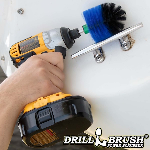 Suministros de limpieza Drillbrush - Cepillo de fregar - Accesorios para barco - Cepillo para taladro - Hul - MINI-DB-AZUL