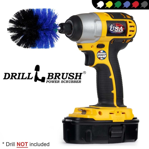 Suministros de limpieza Drillbrush - Cepillo de fregar - Accesorios para barco - Cepillo para taladro - Hul - MINI-DB-AZUL