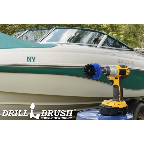 Suministros de limpieza Drillbrush - Cepillo de fregar - Accesorios para barco - Cepillo para taladro - Hul - MINI-DB-AZUL