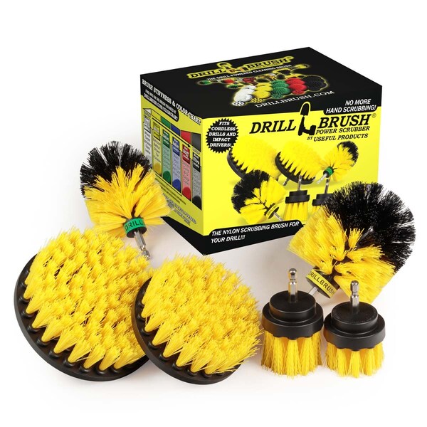 Cepillo Eléctrico Power Scrubber de Useful Products 5 pulgadas de ancho y 7 pulgadas de largo, Amarillo - Y-542OMS-2L-QC-DB