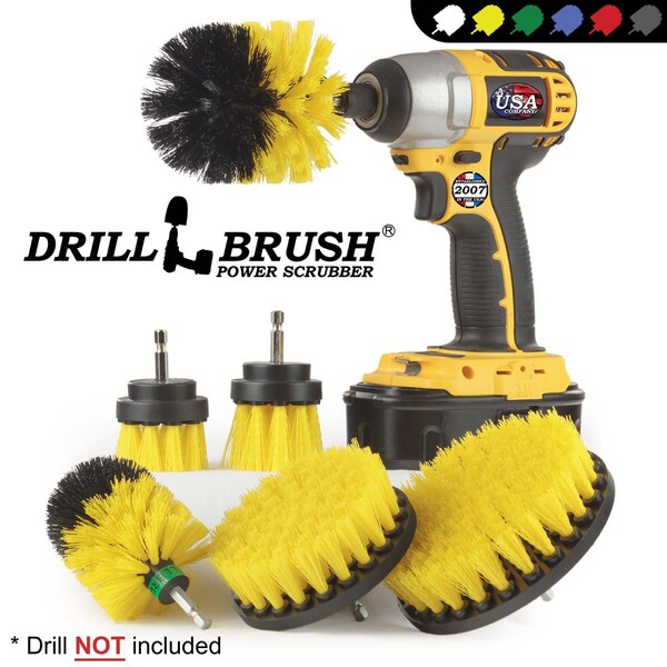 Cepillo Eléctrico Power Scrubber de Useful Products 5 pulgadas de ancho y 7 pulgadas de largo, Amarillo - Y-542OMS-2L-QC-DB