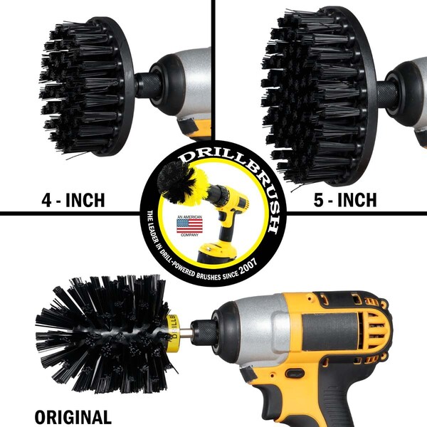 Cepillo Taladro Power Scrubber de Useful Products 5 pulgadas de ancho y 7 pulgadas de largo, negro - K-S-54O-QC-DB