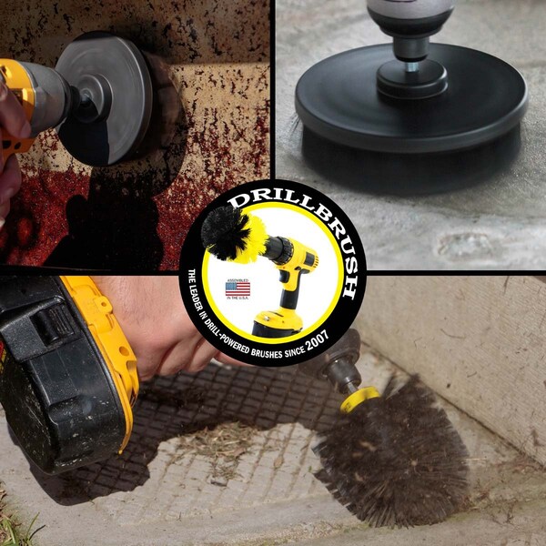 Cepillo Taladro Power Scrubber de Useful Products 5 pulgadas de ancho y 7 pulgadas de largo, negro - K-S-54O-QC-DB