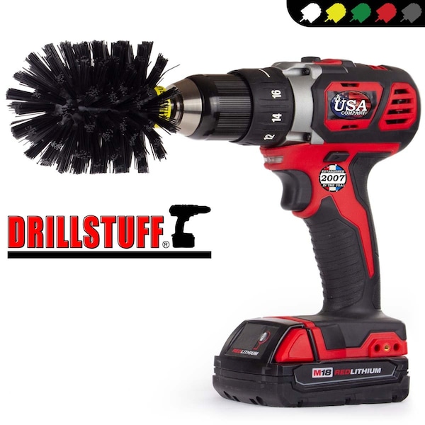 Cepillo para parrilla Drillstuff - Accesorios para parrilla - Accesorios para BBQ - Parrilla de gas - K-O-QC-DS
