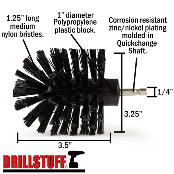 Cepillo para parrilla Drillstuff - Accesorios para parrilla - Accesorios para BBQ - Parrilla de gas - K-O-QC-DS
