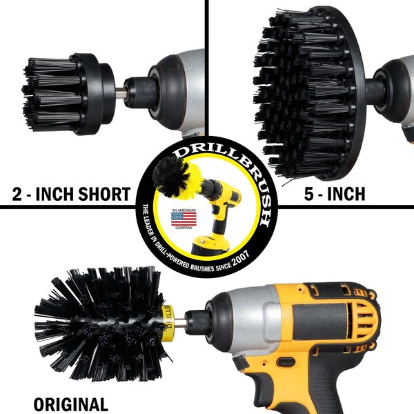 Cepillo Taladro Limpiador de Poder de Useful Products 5 pulgadas de ancho 5 pulgadas de largo, negro - K-S-52O-QC-DB