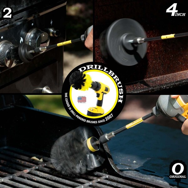 Cepillo para taladro Power Scrubber de Useful Products 5 pulgadas de ancho y 7 pulgadas de largo, color negro - K-S-42O-5X-QC-DB