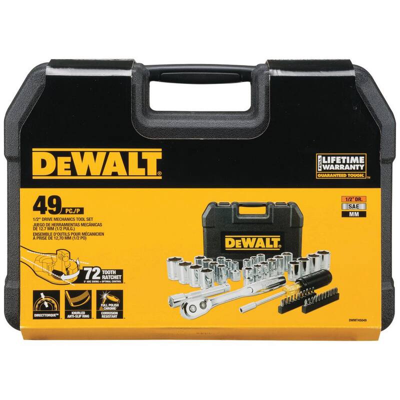 DEWALT Juego de Herramientas Mecánicas de 1/2 pulgada (49 piezas) - DWMT45049