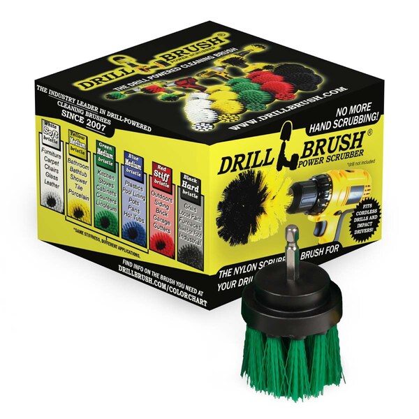 Cepillo de Perforación Drillbrush de Cerda Verde Larga de 2 Pulgadas de Diámetro Resistencia Media para Limpieza Potenciada - 2IN-L-G-QC-DB