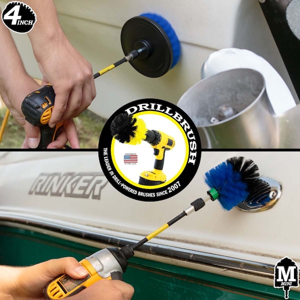 Cepillo Taladro Power Scrubber de Useful Products 5 pulgadas de ancho, 5 pulgadas de largo, Azul - B-S-4M-5X-QC-DB