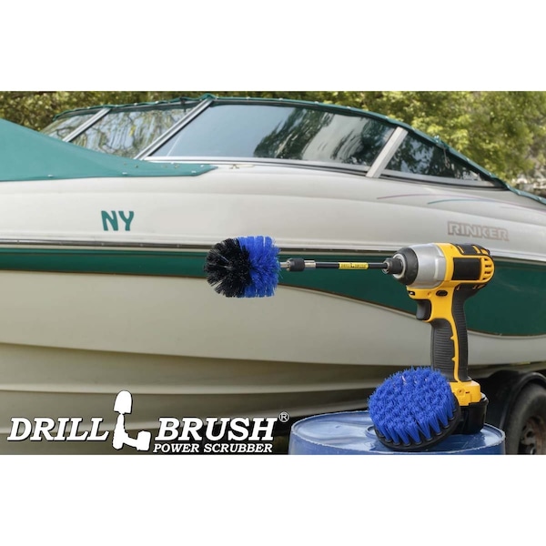 Cepillo Taladro Power Scrubber de Useful Products 5 pulgadas de ancho, 5 pulgadas de largo, Azul - B-S-4M-5X-QC-DB