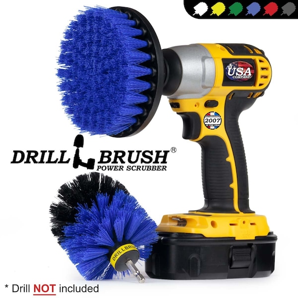 Cepillo taladro Power Scrubber de Useful Products 5 pulgadas de ancho x 5 pulgadas de largo, Azul - B-S-5O-QC-DB