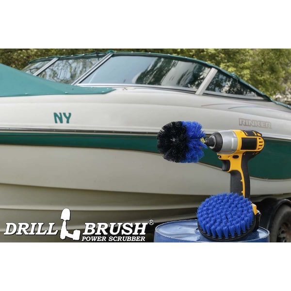 Cepillo taladro Power Scrubber de Useful Products 5 pulgadas de ancho x 5 pulgadas de largo, Azul - B-S-5O-QC-DB