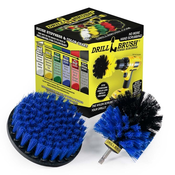 Cepillo taladro Power Scrubber de Useful Products 5 pulgadas de ancho x 5 pulgadas de largo, Azul - B-S-5O-QC-DB