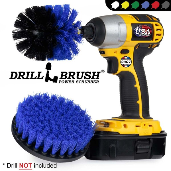 Cepillo taladro Power Scrubber de Useful Products 5 pulgadas de ancho x 5 pulgadas de largo, Azul - B-S-5O-QC-DB