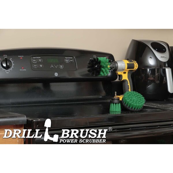 Cepillo de Taladro Power Scrubber por Useful Products 5 pulgadas de ancho 5 pulgadas de largo, verde - G-4OS-2L-QC-DB