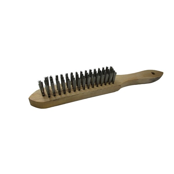 Cepillo para rayones Xtrweld BRHSS4W con cerdas de acero inoxidable 4x16, mango de zapato - WBWSHSS