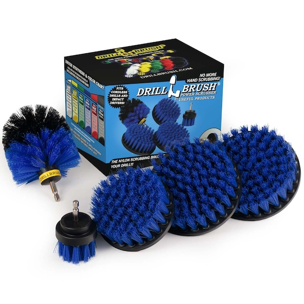 Cepillo Taladro Power Scrubber de Useful Products 7 pulgadas de ancho x 5 pulgadas de largo, color azul - B-S-5542O-QC-DB